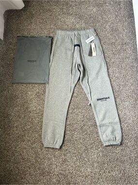 Essentials Light Gray Logo Sweatpants